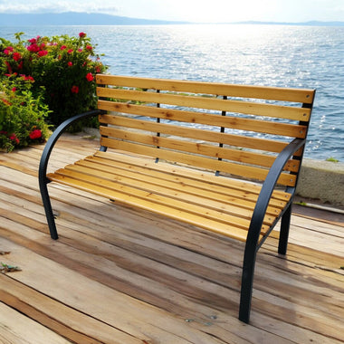 Παγκάκι κήπου Venis – ξύλο και μέταλλο, παγκάκι κήπου με αντοχή έως 200 κιλά