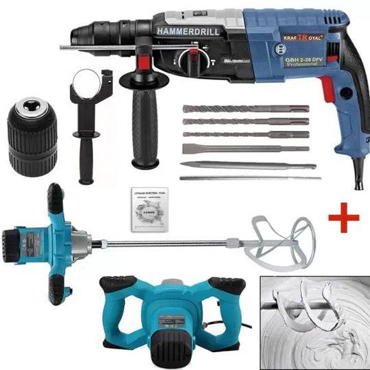 <tc>Τρυπάνι 1600W + Μίξερ για σκυρόδεμα 2400W WerkBull</tc>